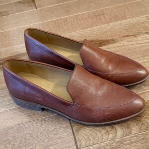 Madewell Frances leather flats loafers 8.5 cognac tan brown